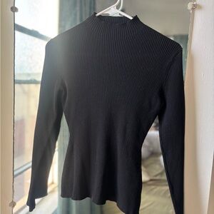 Black ribbed Mock Neck